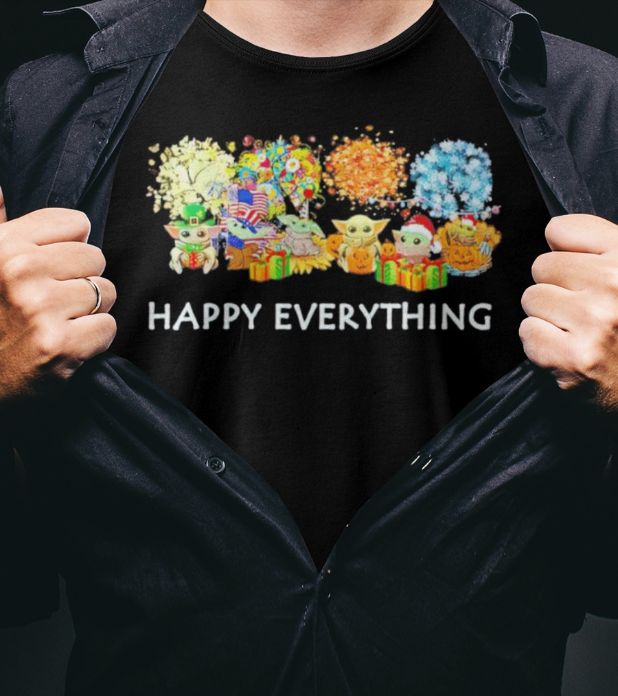 Baby Yoda Happy Everything Holiday T-Shirt