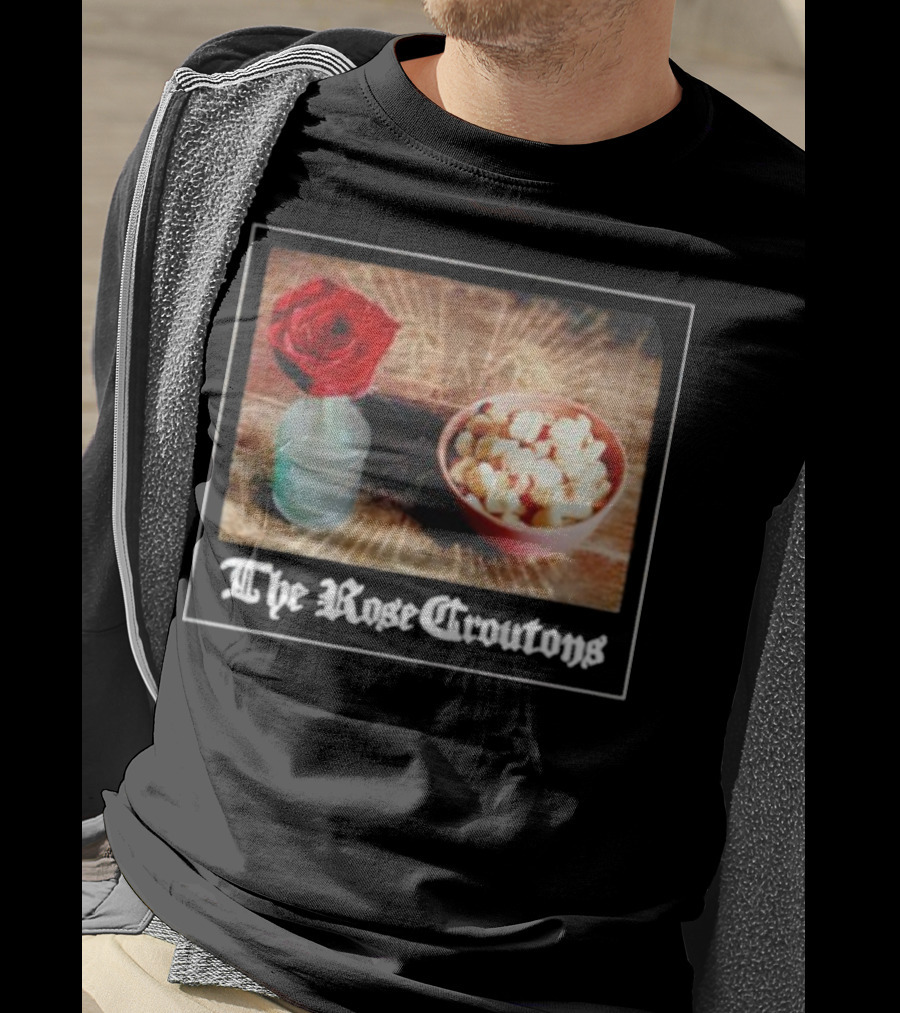 The Rose Croutons Gothic Retro Style Vase Debonair Blossom Bread Bowl T-Shirt