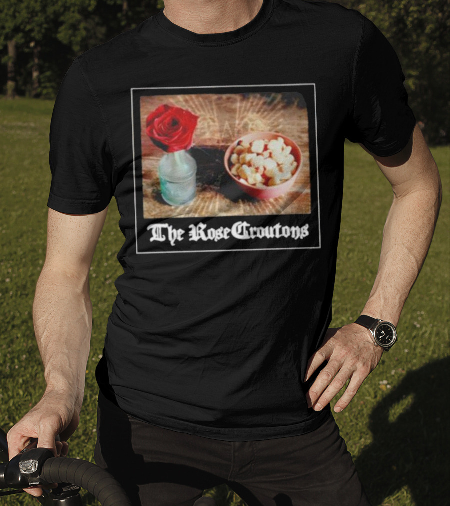 The Rose Croutons Gothic Retro Style Vase Debonair Blossom Bread Bowl T-Shirt