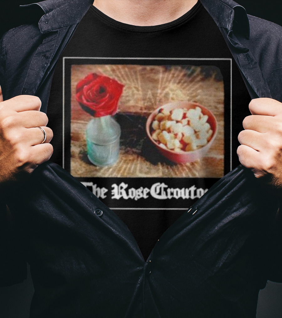 The Rose Croutons Gothic Retro Style Vase Debonair Blossom Bread Bowl T-Shirt