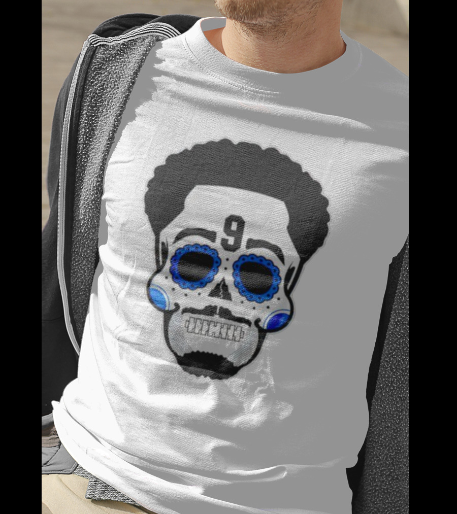 Bryce Young Carolina Panthers 9 Sugar Skull T-Shirt