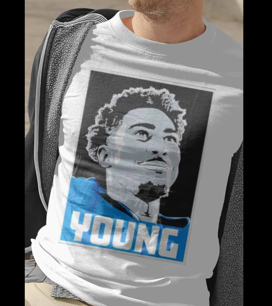 Bryce Young Football Portrait Black And Blue Young T-Shirt