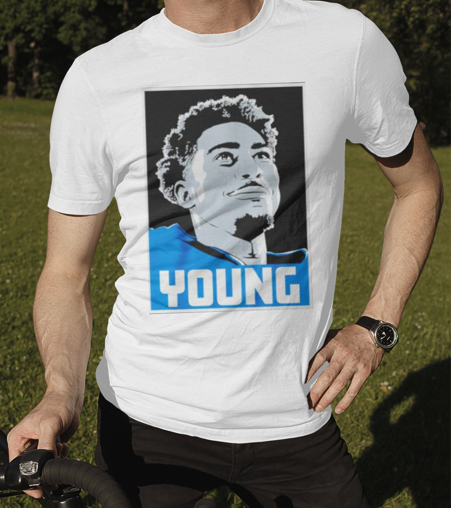 Bryce Young Football Portrait Black And Blue Young T-Shirt
