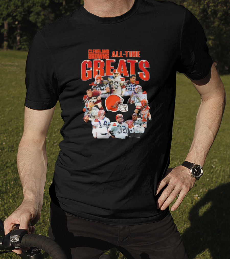 Cleveland Browns All-Time Greats Signatures Legends Icons Team Photos Football T-Shirt