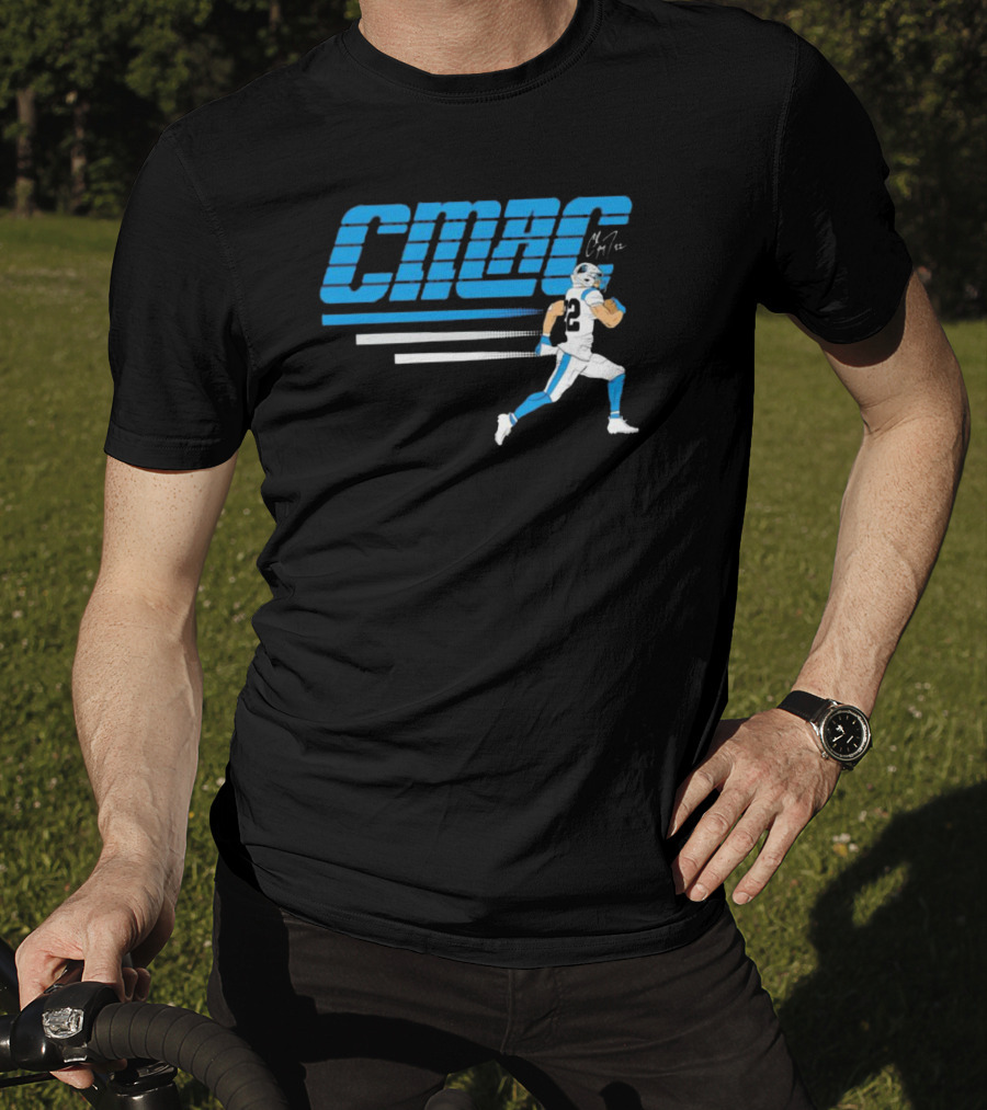 C-Mac Christian McCaffrey Running Carolina Panthers T-Shirt
