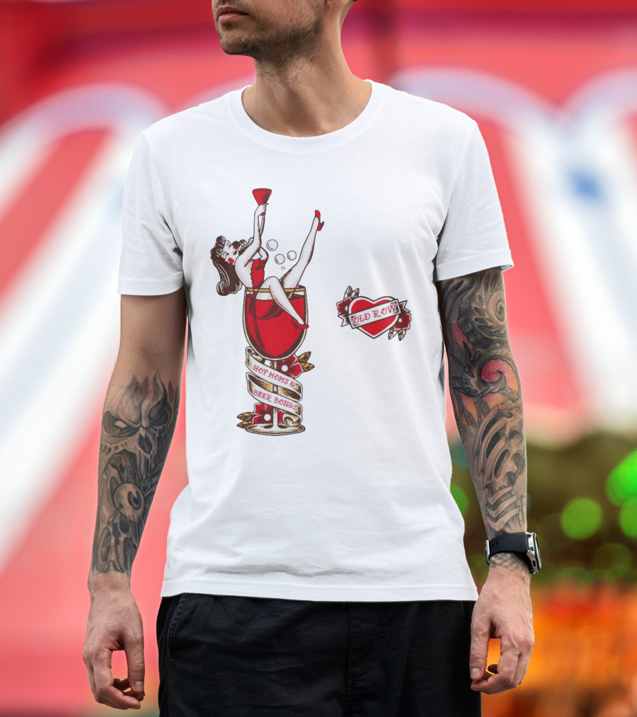 Hot Moms and Beer Bongs Old Row Retro Pin-Up T-Shirt