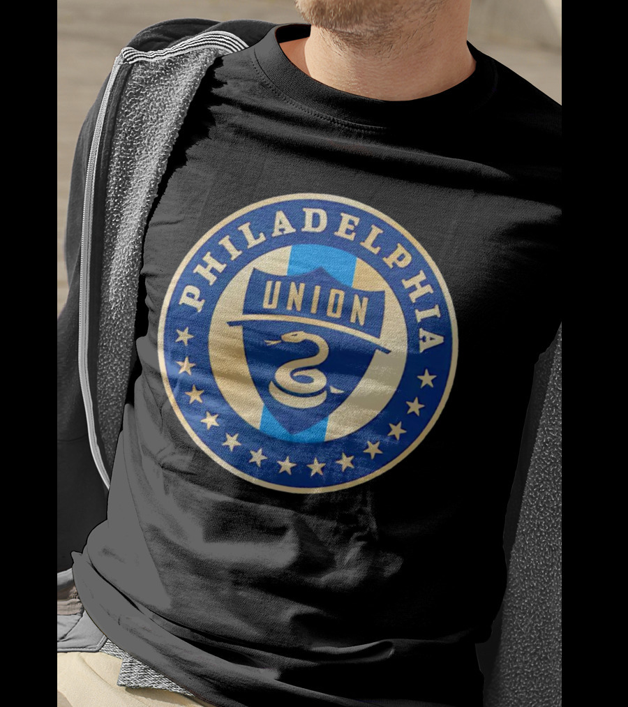 Philadelphia Union Soccer Team Emblem With Stars And Coiled Snake T-Shirt
