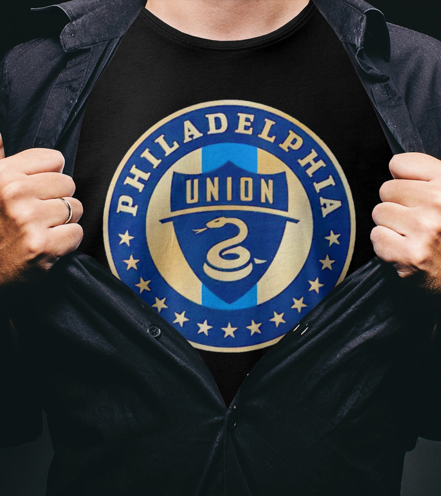 Philadelphia Union Soccer Team Emblem With Stars And Coiled Snake T-Shirt