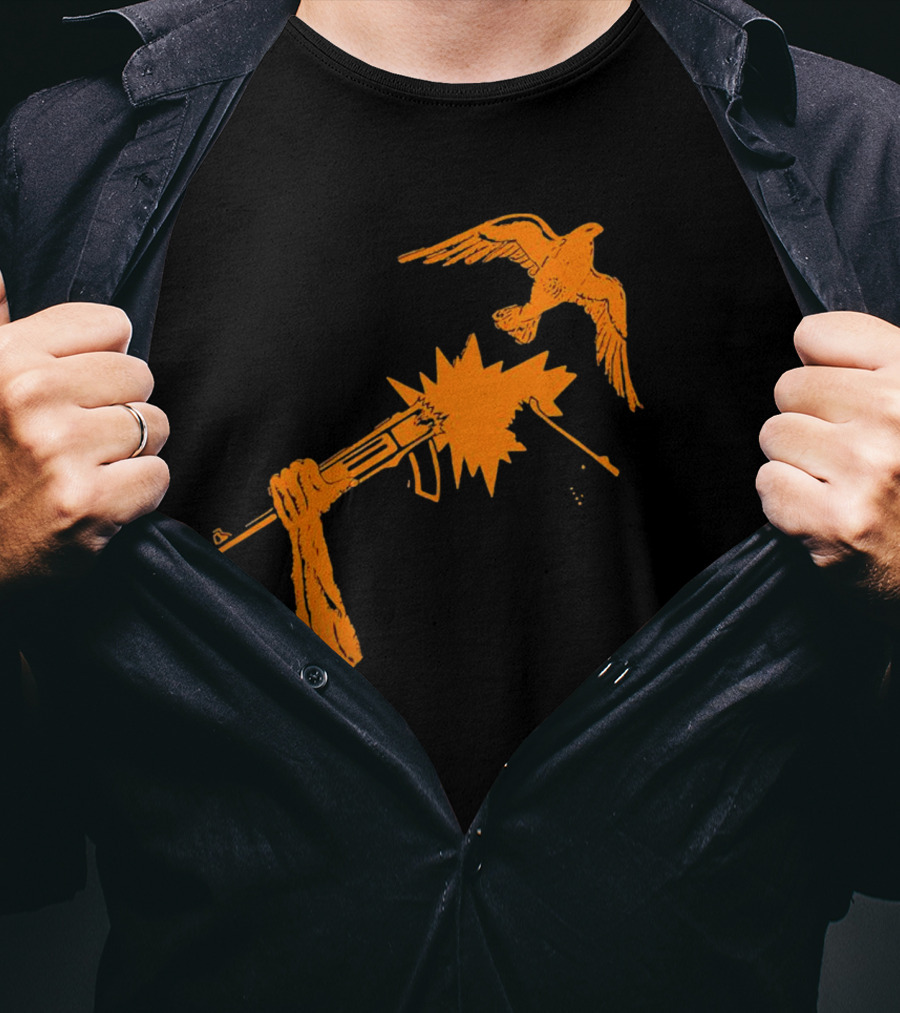 Anti War Gun And Dove Explosive Encounter T-Shirt