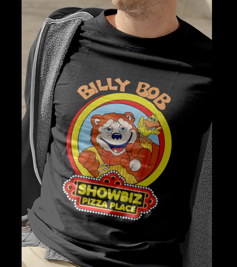 Billy Bob Showbiz Pizza Place Animated Bear And Bird T-Shirt