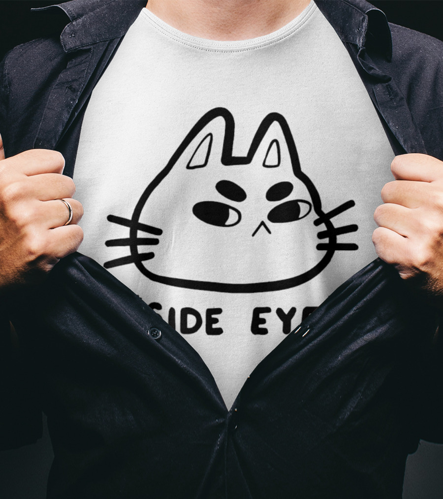 Chocolettchoo Side Eye Cat Drawing T-Shirt