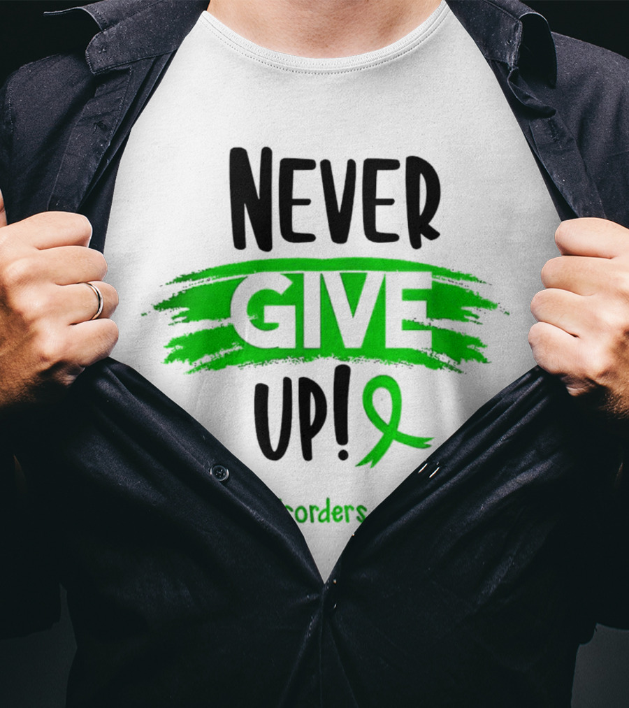 Never Give Up Genetic Disorders Awareness Ribbon T-Shirt