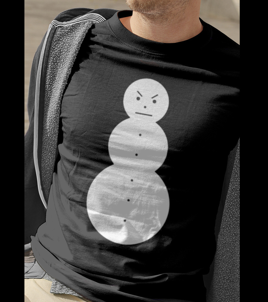 Snowman Annoyed Face Expression T-Shirt