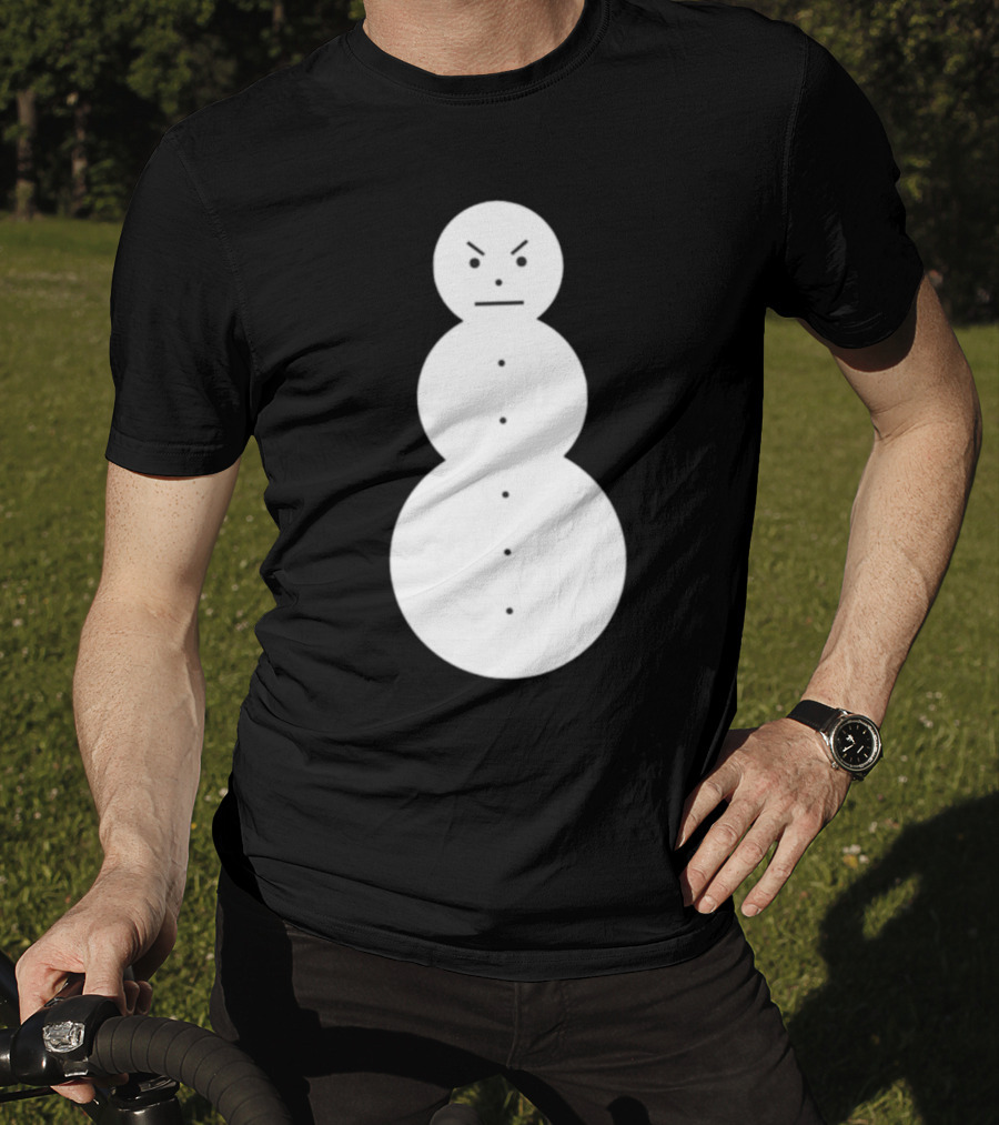 Snowman Annoyed Face Expression T-Shirt