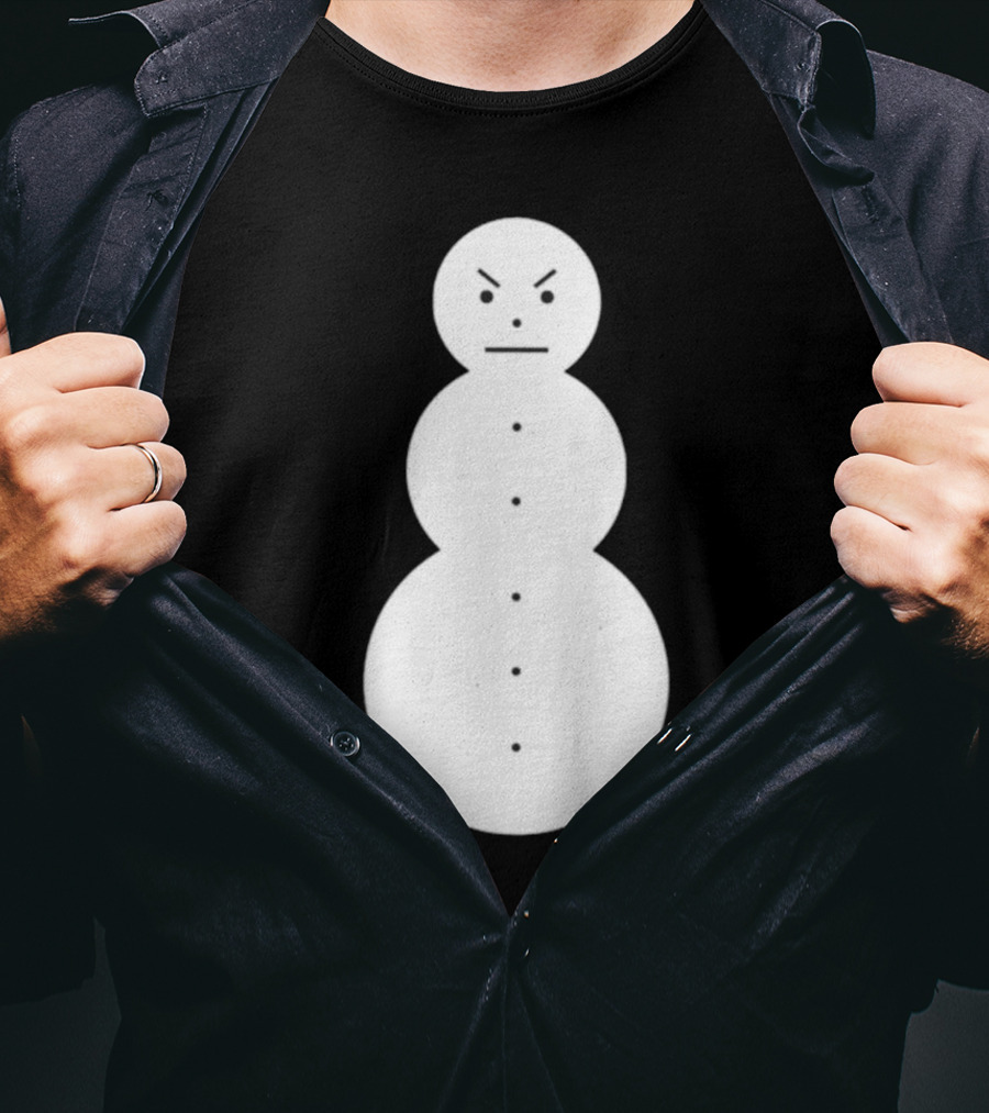Snowman Annoyed Face Expression T-Shirt
