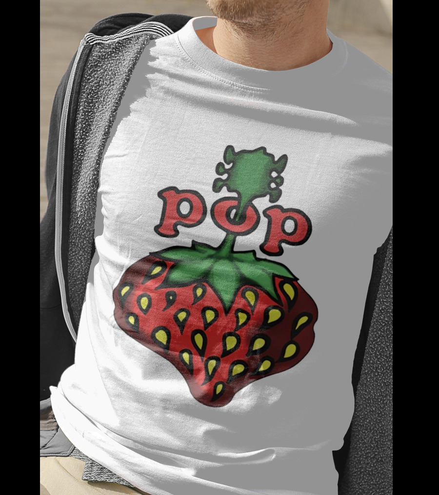 Strawberry Fields Pop Festival Logo With Strawberry T-Shirt