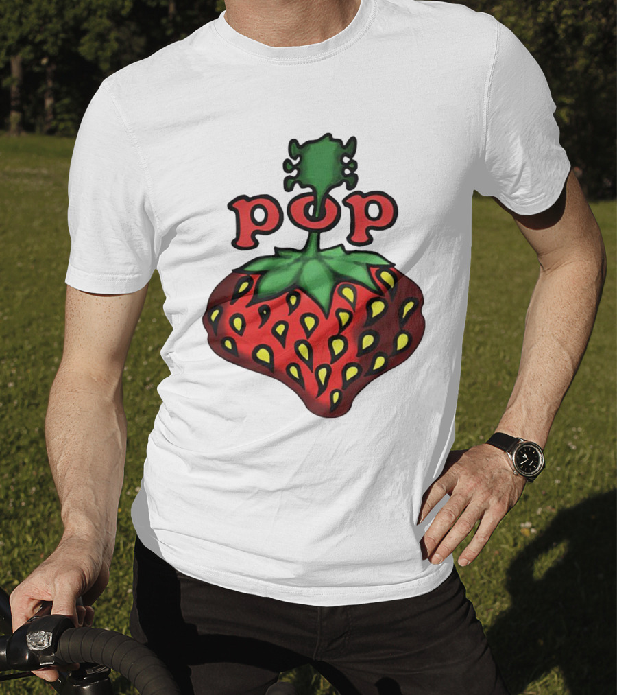 Strawberry Fields Pop Festival Logo With Strawberry T-Shirt