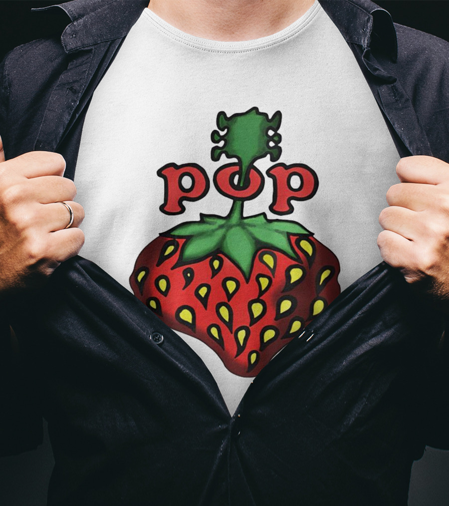 Strawberry Fields Pop Festival Logo With Strawberry T-Shirt