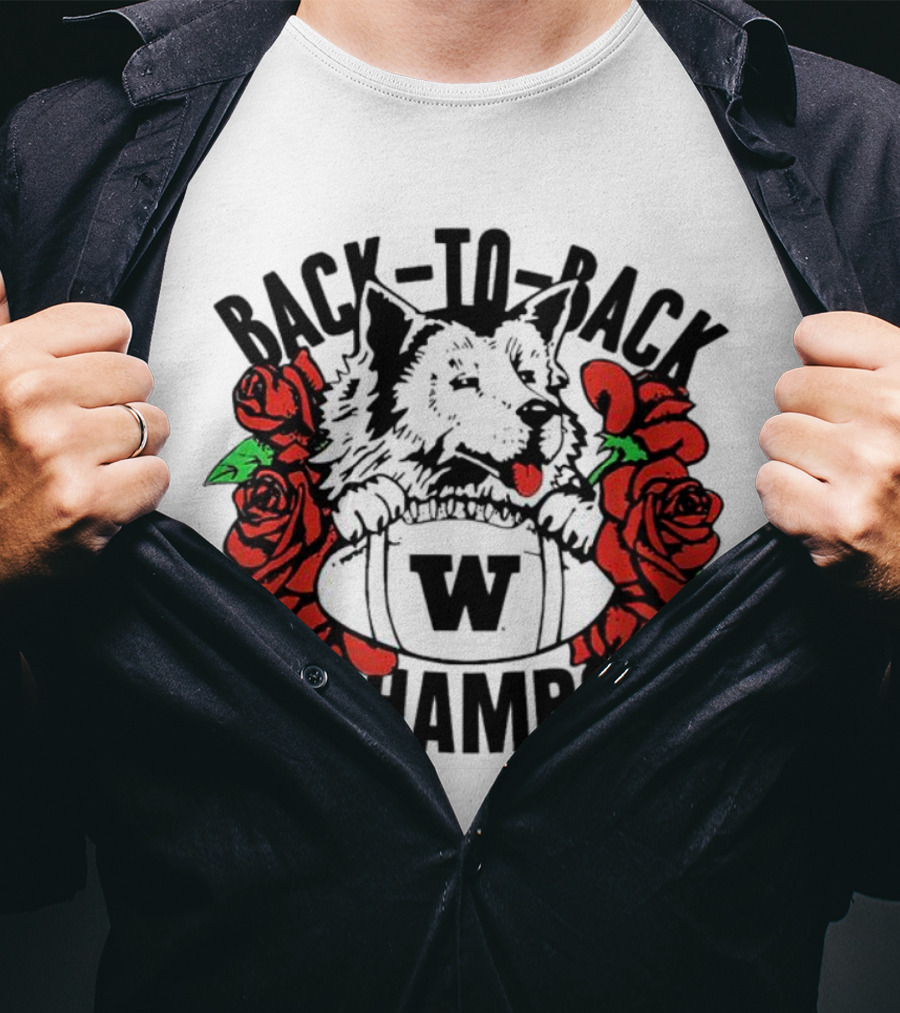 Back To Back Champs Washington Huskies 91 W 92 T-Shirt