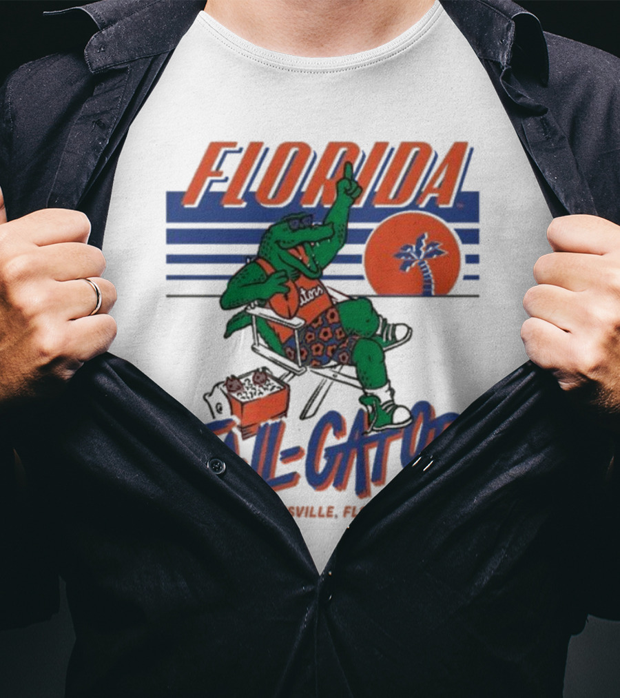 Florida Tail-Gator 1987 Gainesville Retro Style Palm Tree Gator T-Shirt