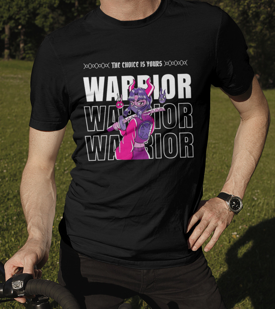 The Choice Is Yours Warrior Multiple Times With Anime Character Holding Sword T-Shirt