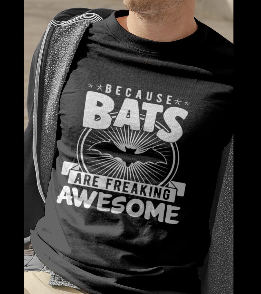 Because Bats Are Freaking Awesome Bat Symbol Starburst T-Shirt