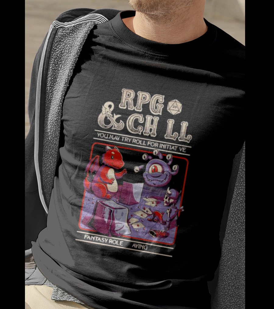 RPG And Chill You May Try Roll For Initiative Fantasy Role Playing T-Shirt