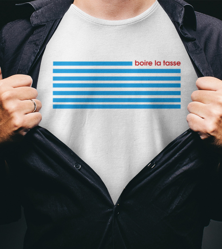 Boire La Tasse Striped Minimalist T-Shirt