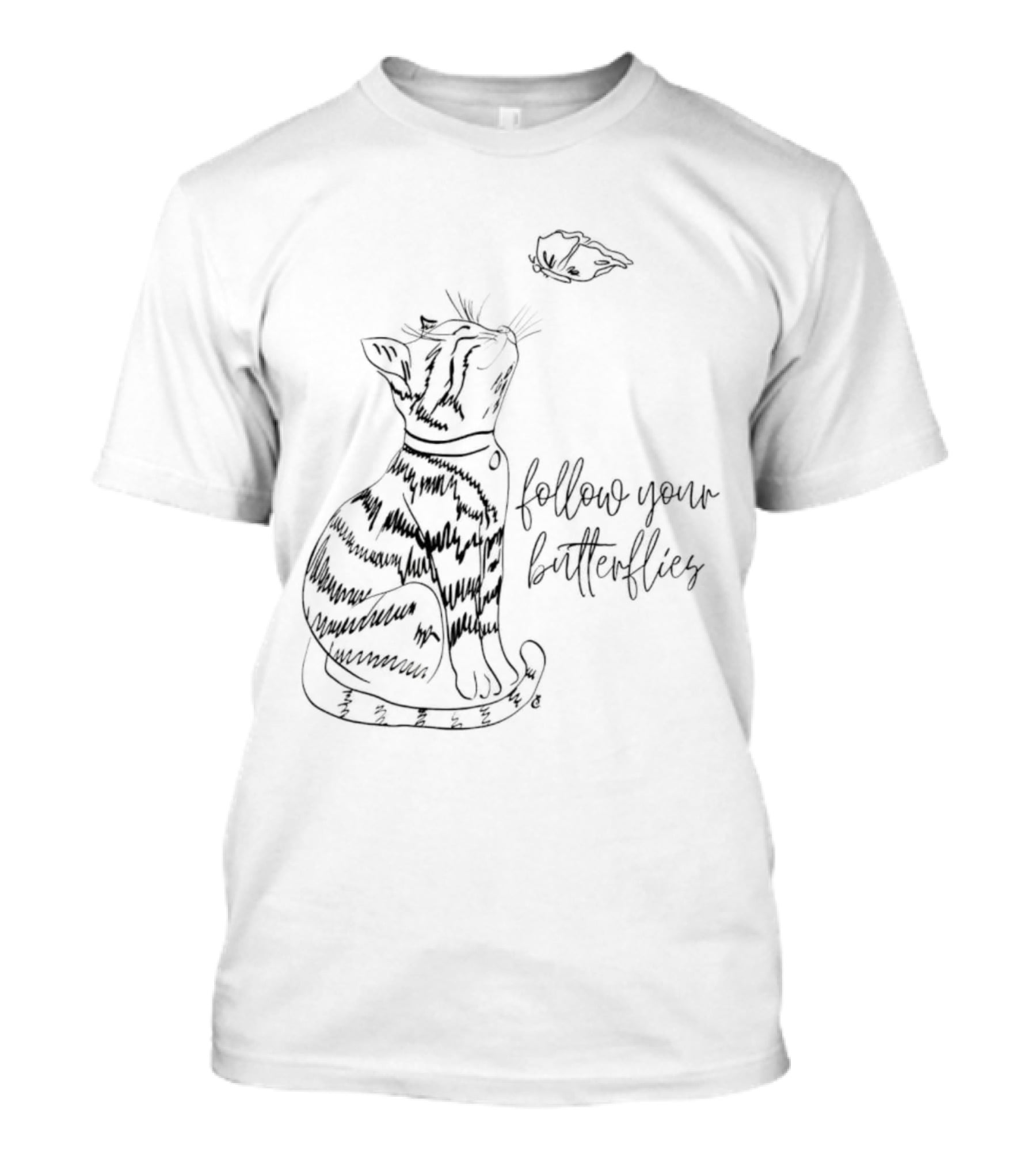Cat Follow Your Butterflies T-Shirt