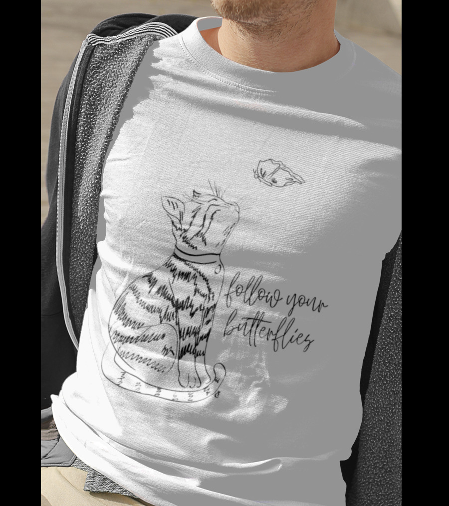 Cat Follow Your Butterflies T-Shirt