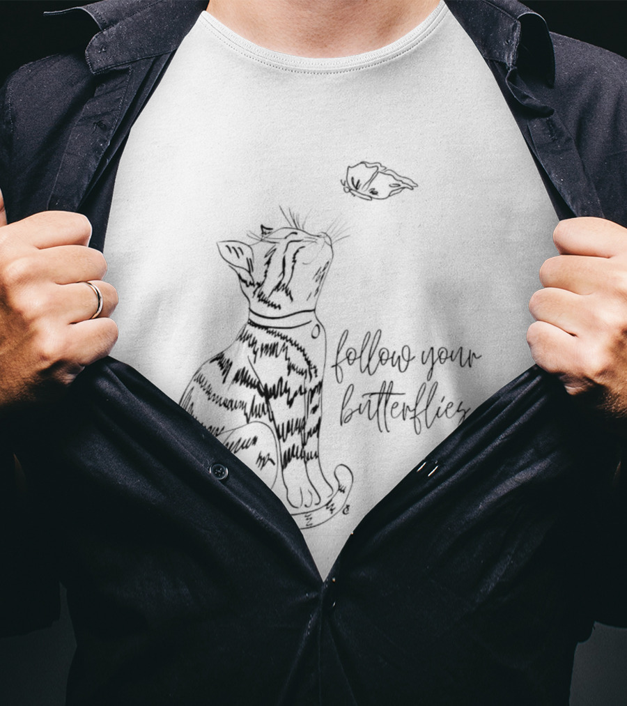 Cat Follow Your Butterflies T-Shirt