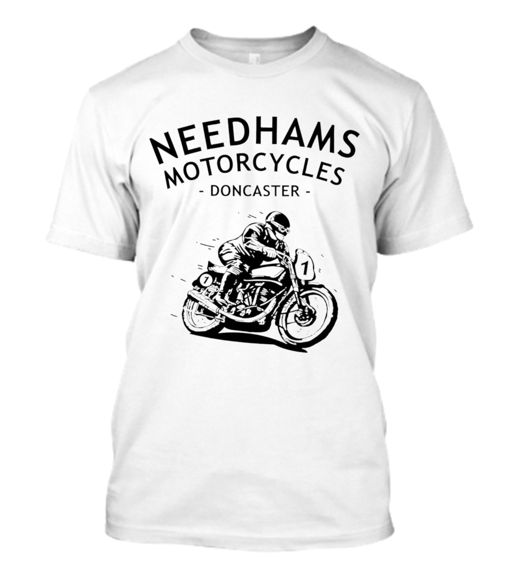 Needhams Motorcycles Doncaster Racing Rider Drawing T-Shirt