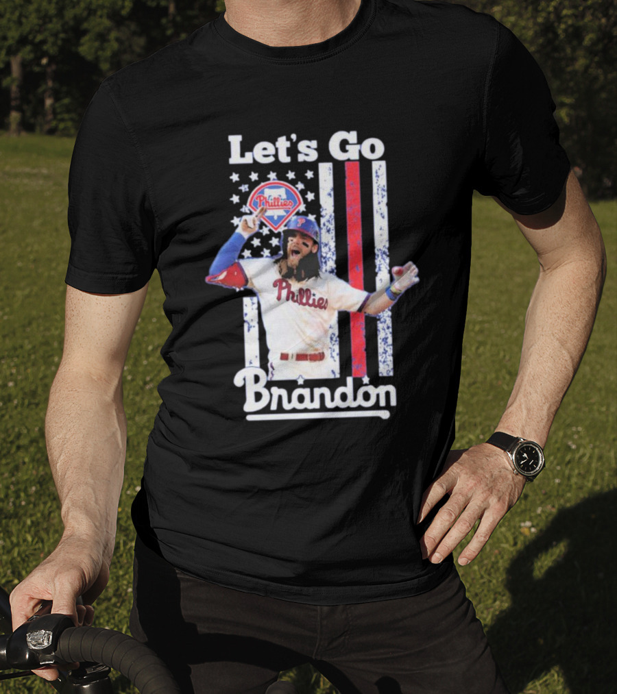 Let's Go Brandon Philadelphia Phillies American Flag T-Shirt