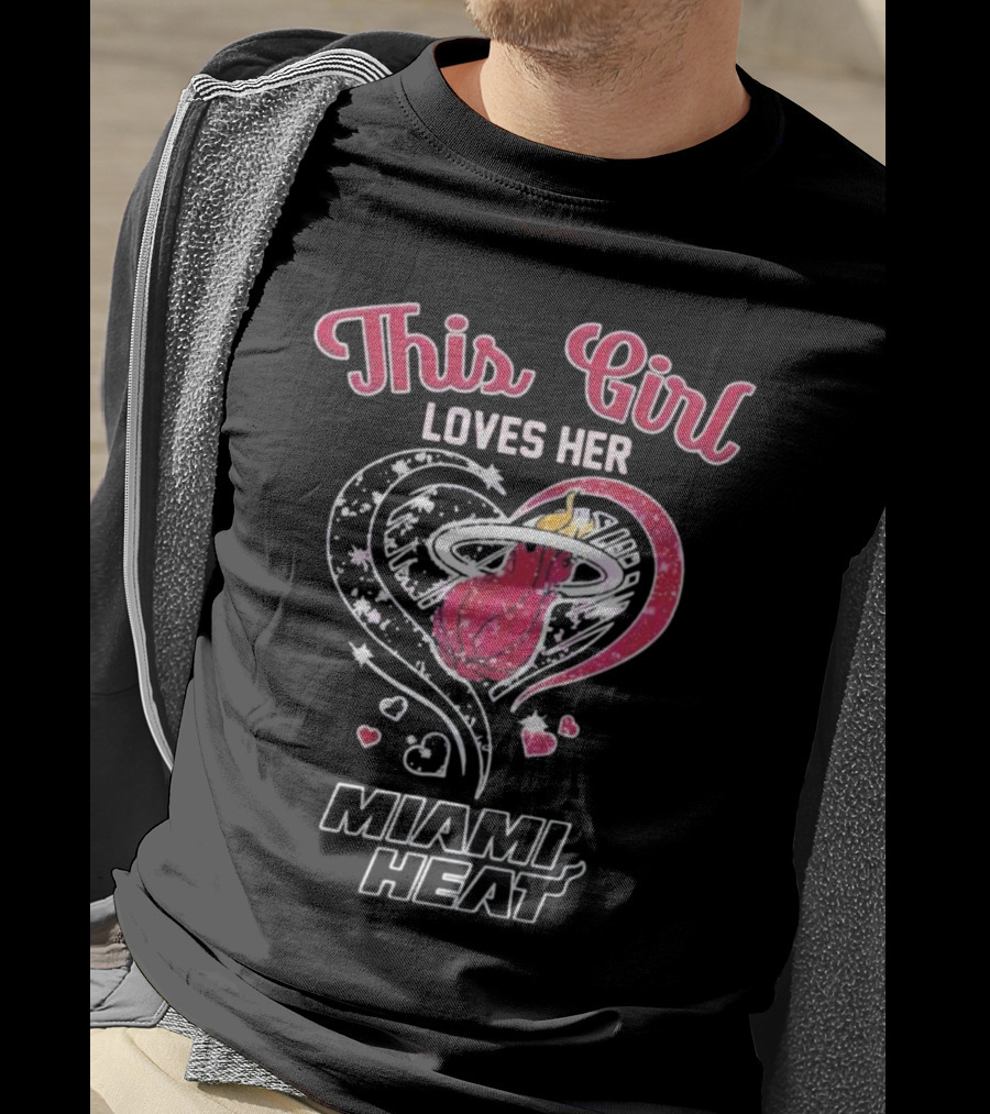 This Girl Loves Her Miami Heat Heart T-Shirt