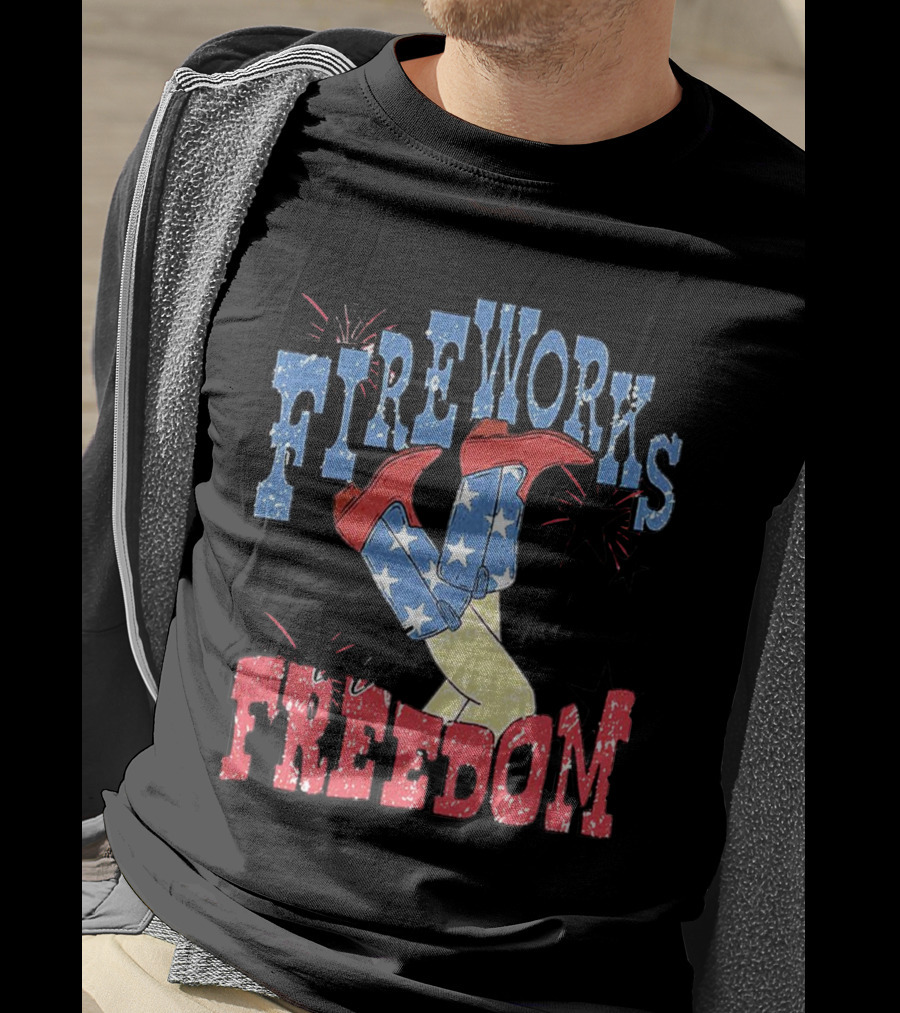 Fireworks And Freedom Stars Cowgirl Boots T-Shirt