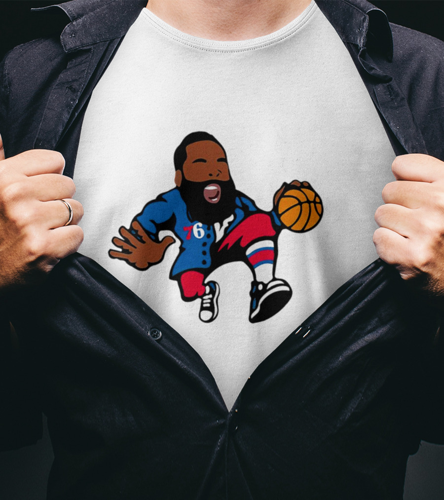 James Harden Cartoon 76 Basketball Philadelphia T-Shirt