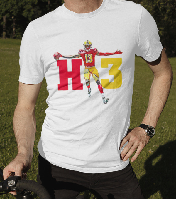 Maurice Alexander HT3 Football Player In Red And Yellow Uniform With Football T-Shirt
