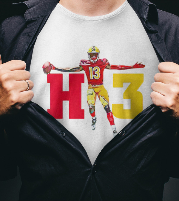 Maurice Alexander HT3 Football Player In Red And Yellow Uniform With Football T-Shirt