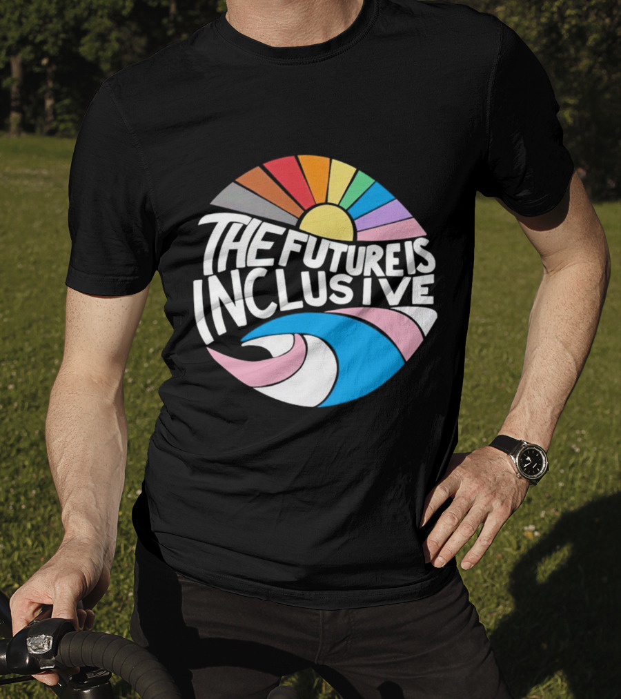 The Future Is Inclusive Rainbow Pride Wave Sunburst T-Shirt