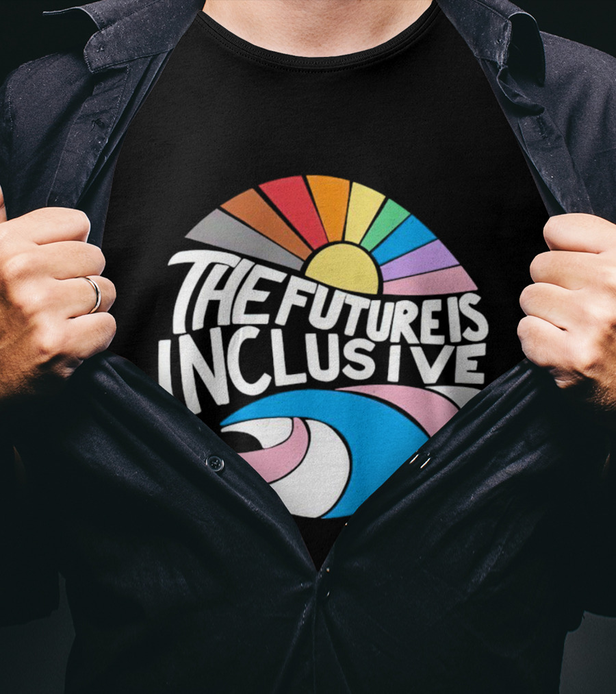 The Future Is Inclusive Rainbow Pride Wave Sunburst T-Shirt