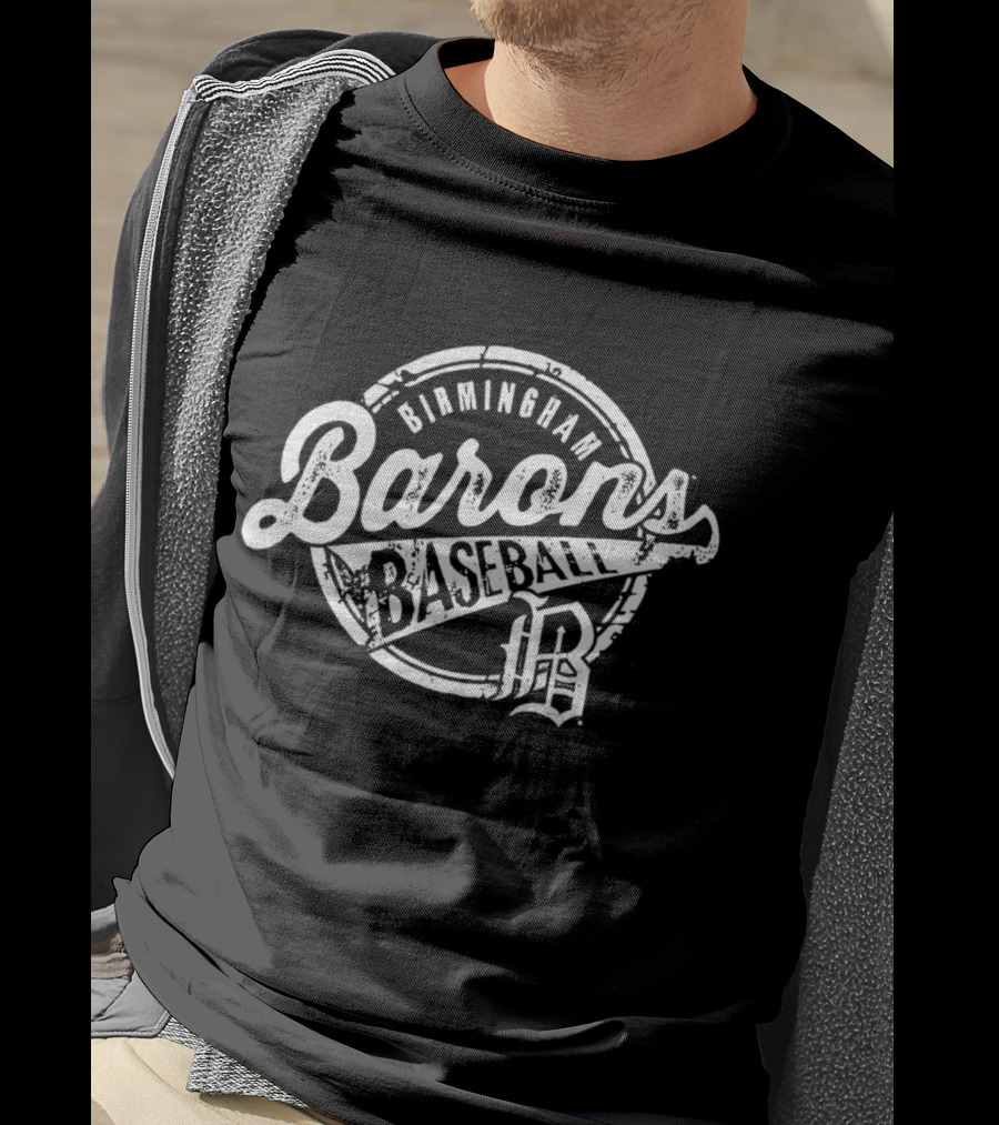 Birmingham Barons Baseball Round Vintage Logo With Initials BP T-Shirt