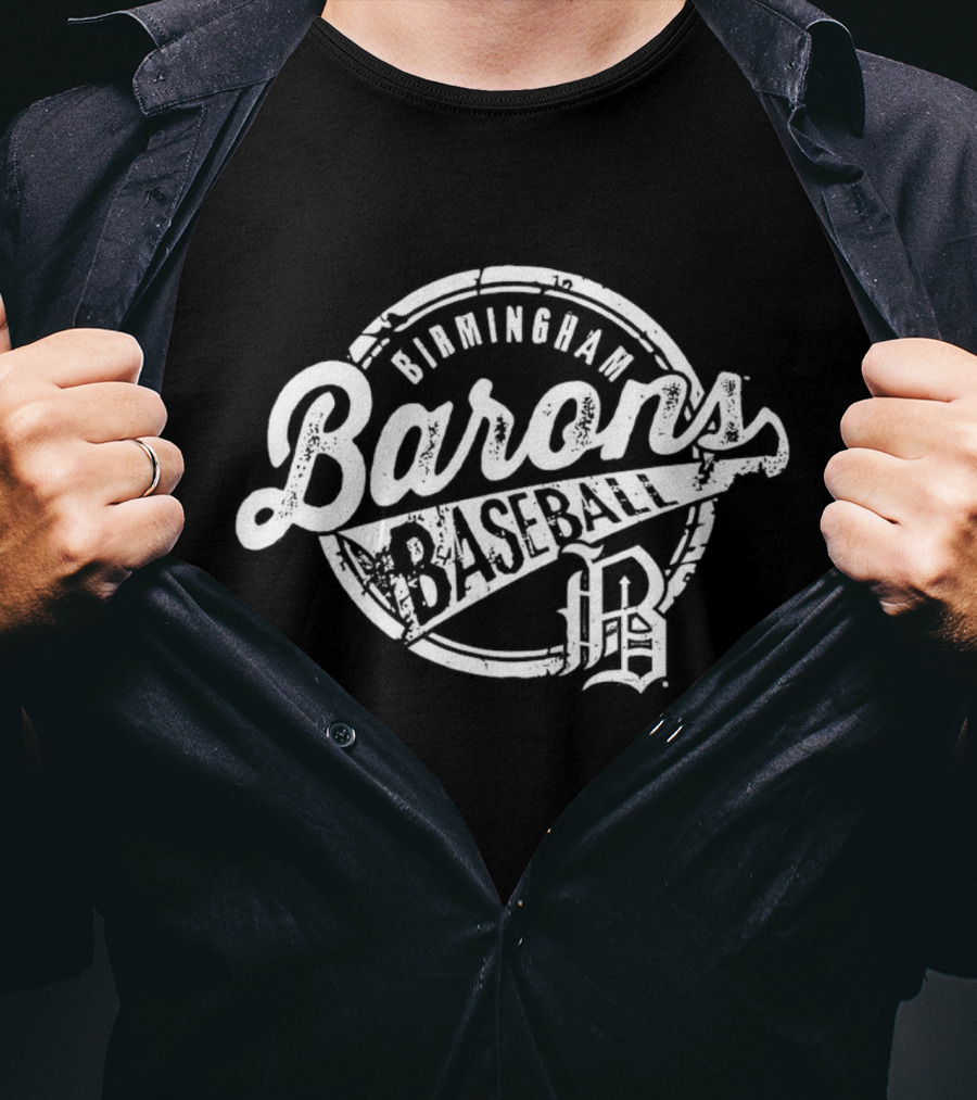 Birmingham Barons Baseball Round Vintage Logo With Initials BP T-Shirt