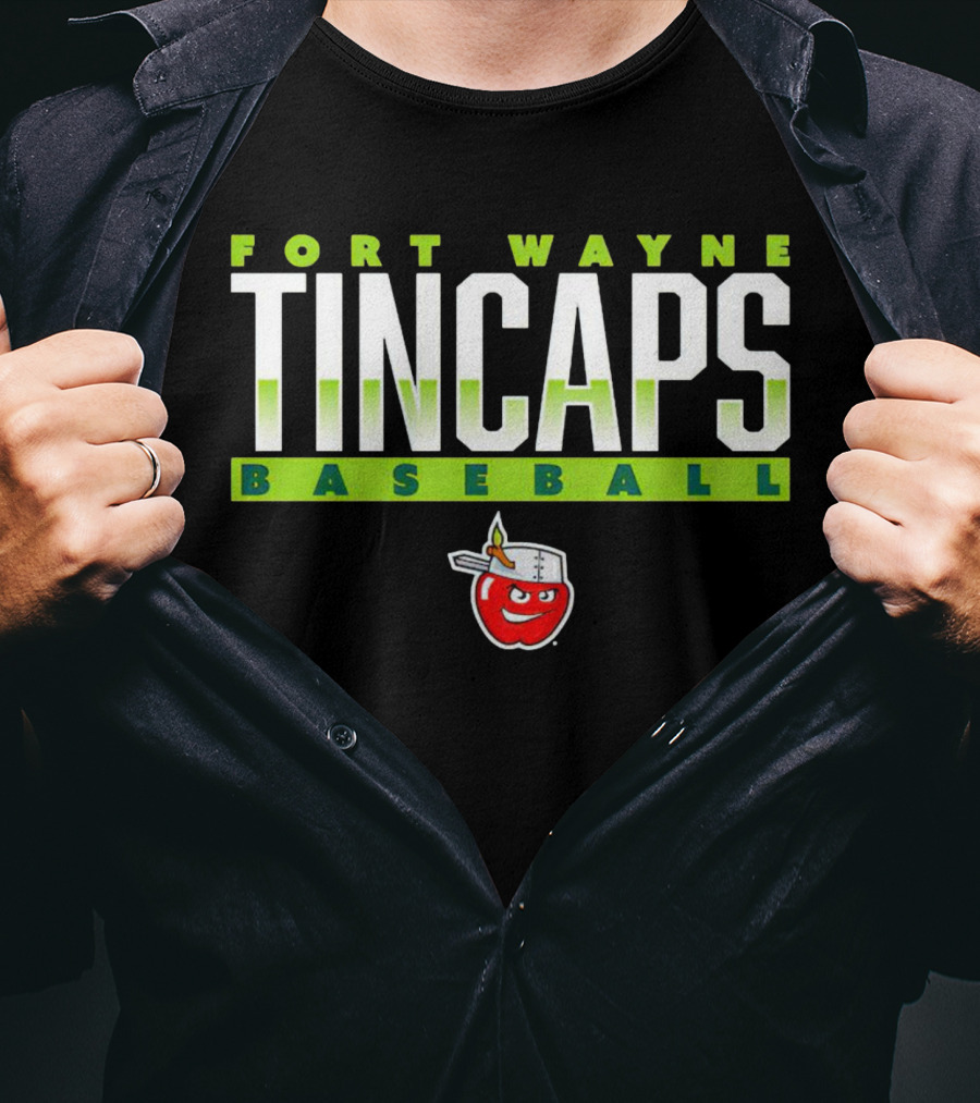 Fort Wayne TinCaps Baseball Logo With Apple Mascot T-Shirt