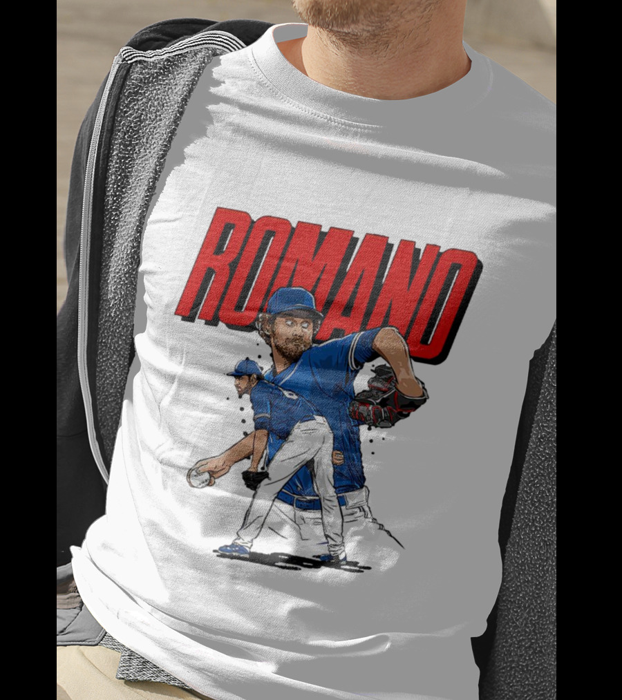 ROMANO Toronto Blue Jays Pitcher Baseball Action T-Shirt