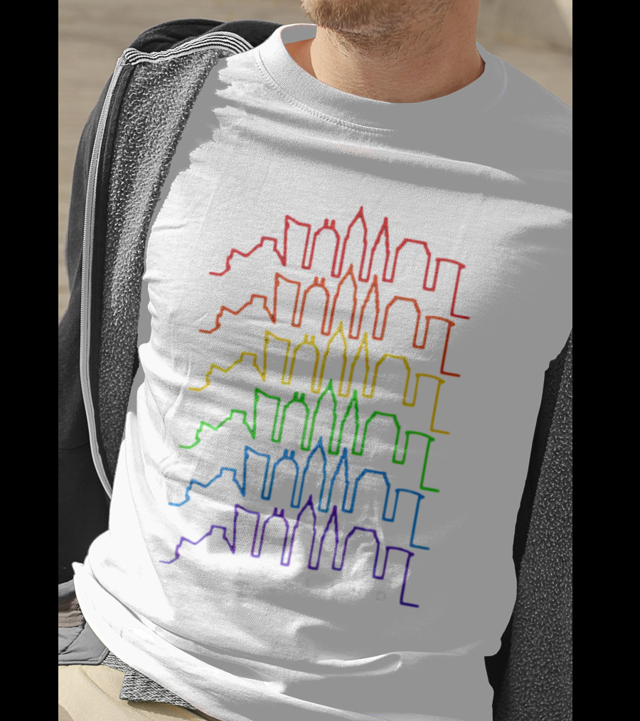 Cleveland Skyline Rainbow Colors T-Shirt