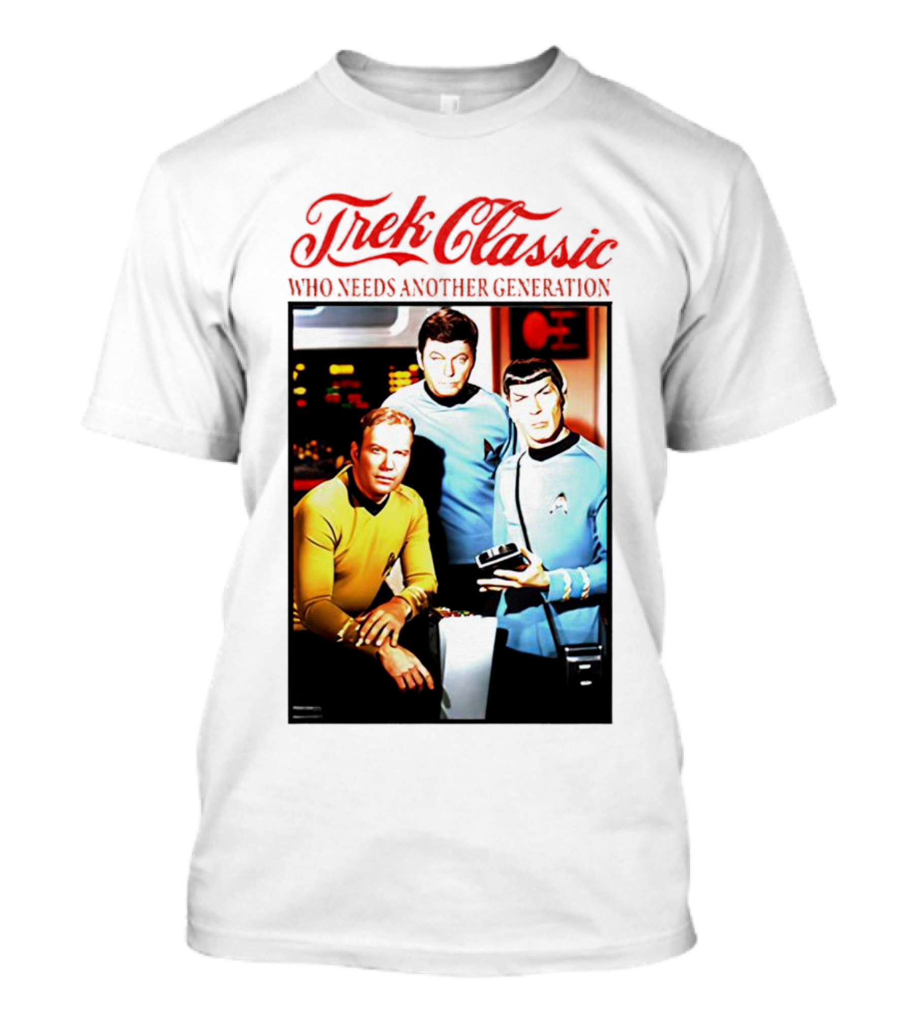 Star Trek Classic Who Needs Another Generation Vintage Crew Image T-Shirt