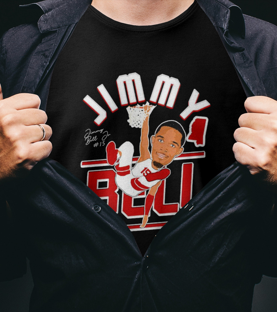Jimmy Bell Jr. #15 Mississippi State Bulldogs Basketball Dunking T-Shirt