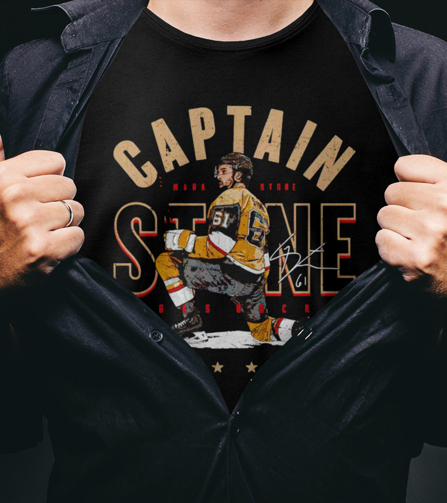 Mark Stone Vegas Hockey Captain Stone 61 Signature T-Shirt