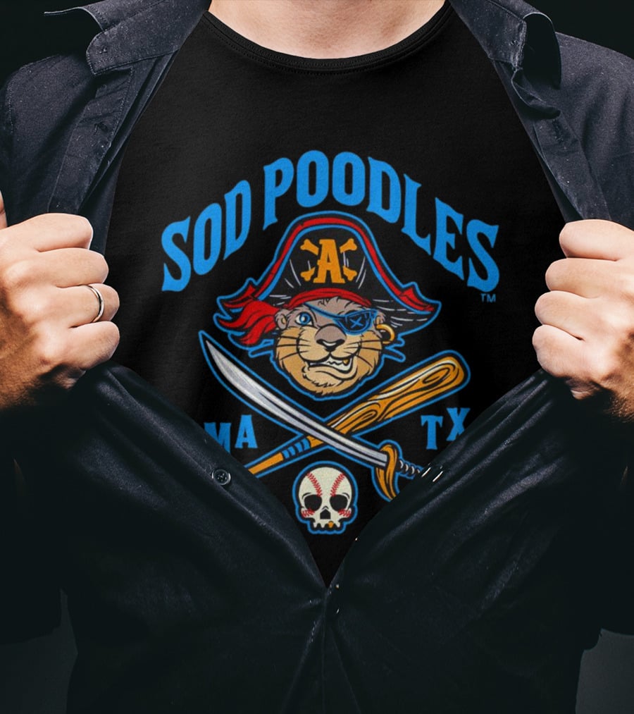Amarillo Sod Poodles Pirate AMA TX T-Shirt