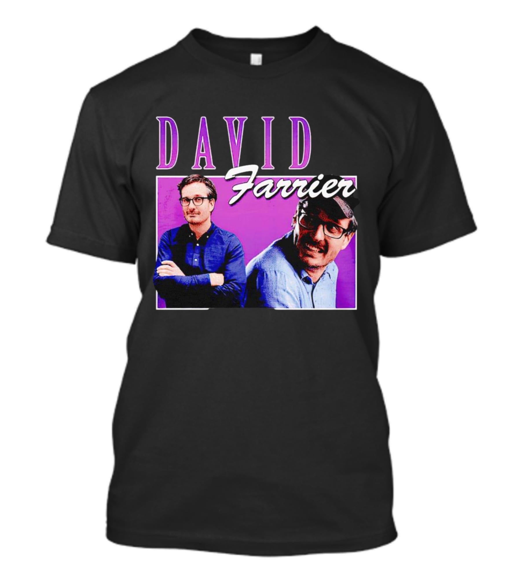 David Farrier Purple Retro Double Image T-Shirt